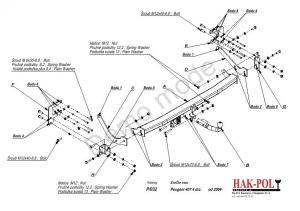 Tažné zařízení PEUGEOT 407 SEDAN /04-/